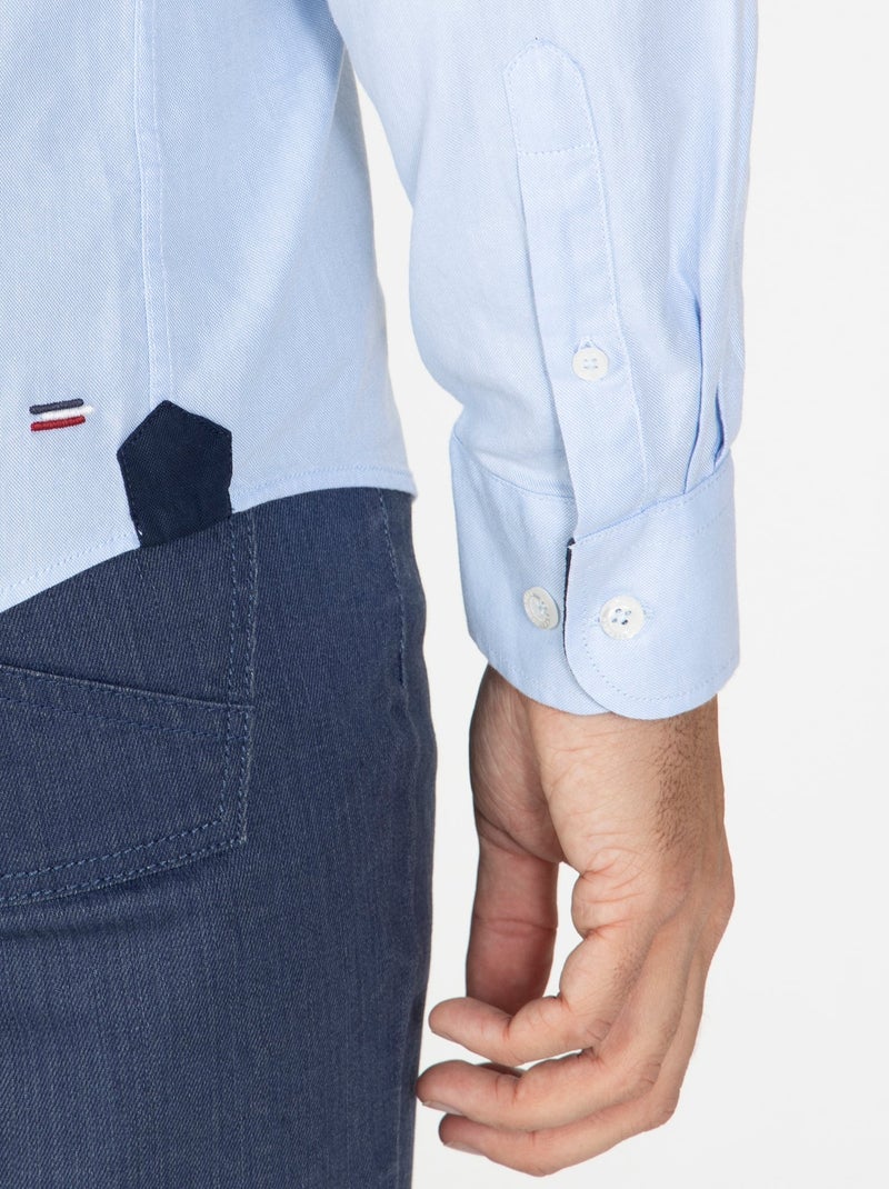 Gentleman Farmer - Chemise oxford manches longues en coton COLINS Bleu ciel - Kiabi