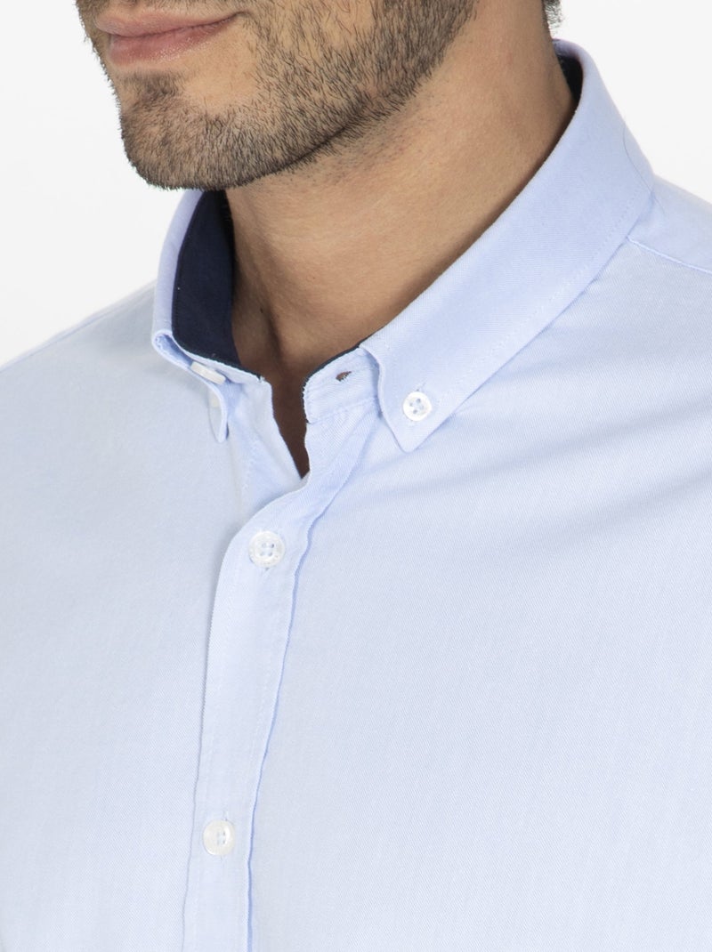 Gentleman Farmer - Chemise oxford manches longues en coton COLINS Bleu ciel - Kiabi
