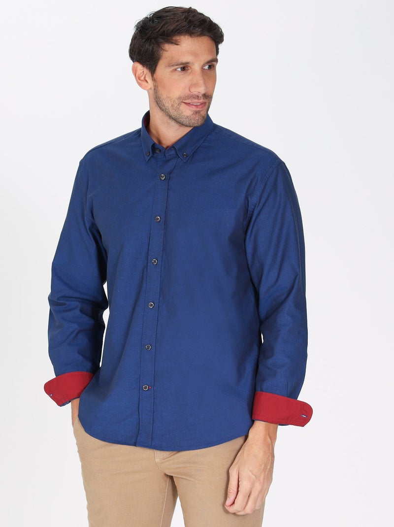 Gentleman Farmer - Chemise oxford manches longues en coton COLINS Bleu - Kiabi