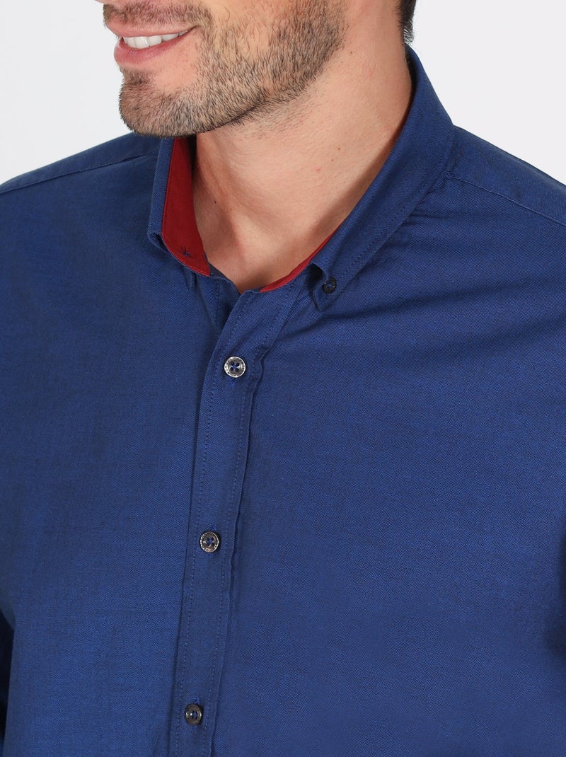 Gentleman Farmer - Chemise oxford manches longues en coton COLINS Bleu - Kiabi