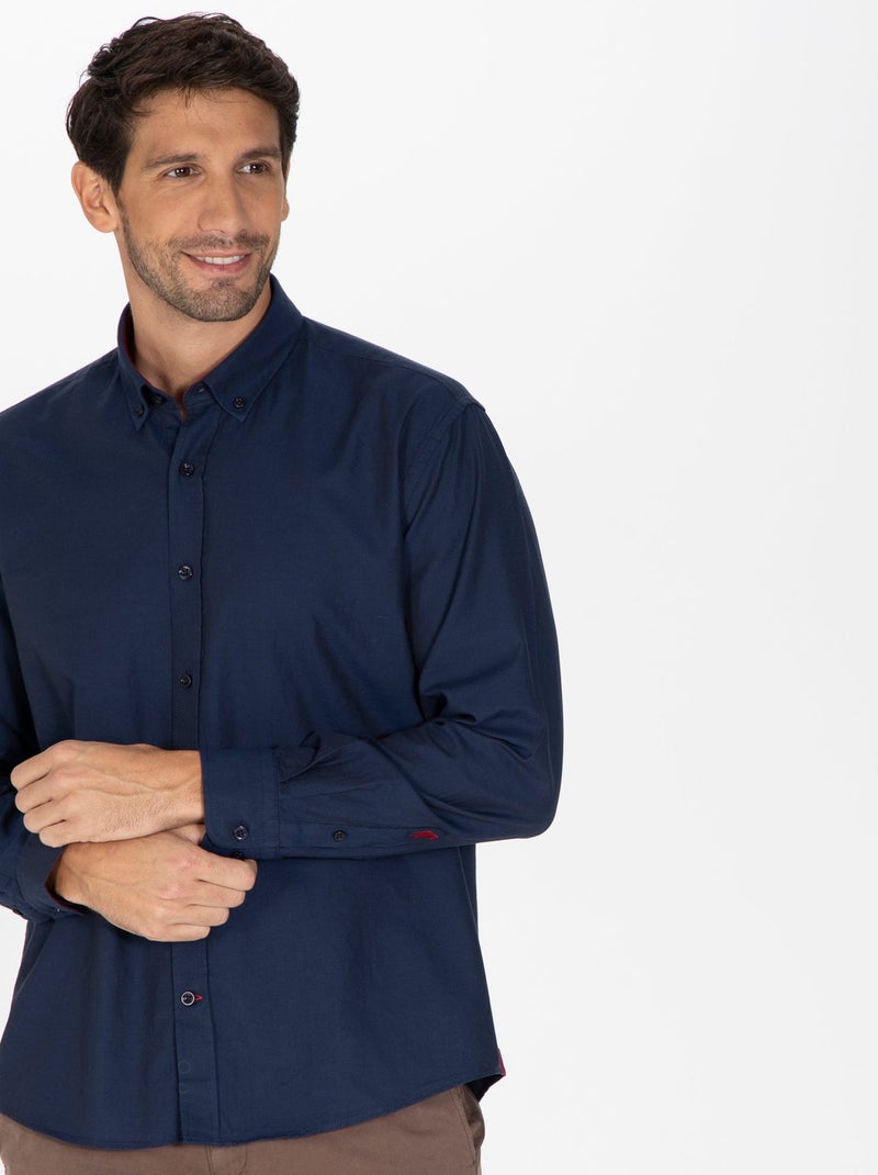 Gentleman Farmer - Chemise oxford manches longues en coton COLINS Bleu marine - Kiabi