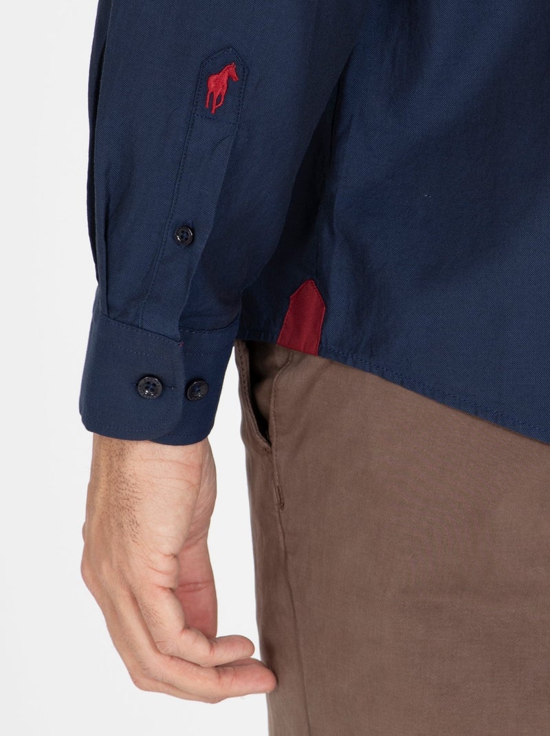 Gentleman Farmer - Chemise oxford manches longues en coton COLINS Bleu marine - Kiabi