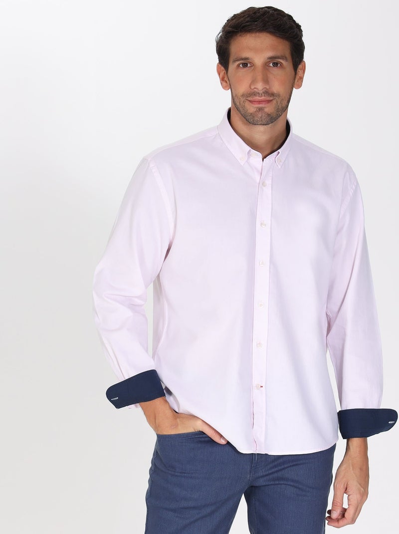 Gentleman Farmer - Chemise oxford manches longues en coton COLINS Rose - Kiabi