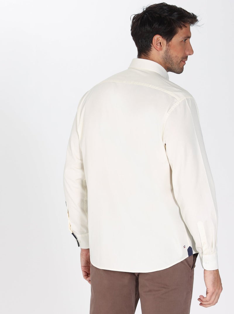 Gentleman Farmer - Chemise popeline manches longues en coton CROSBY Beige - Kiabi