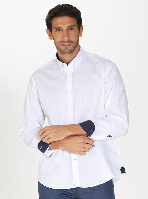 Gentleman Farmer - Chemise popeline manches longues en coton CROSBY - Kiabi