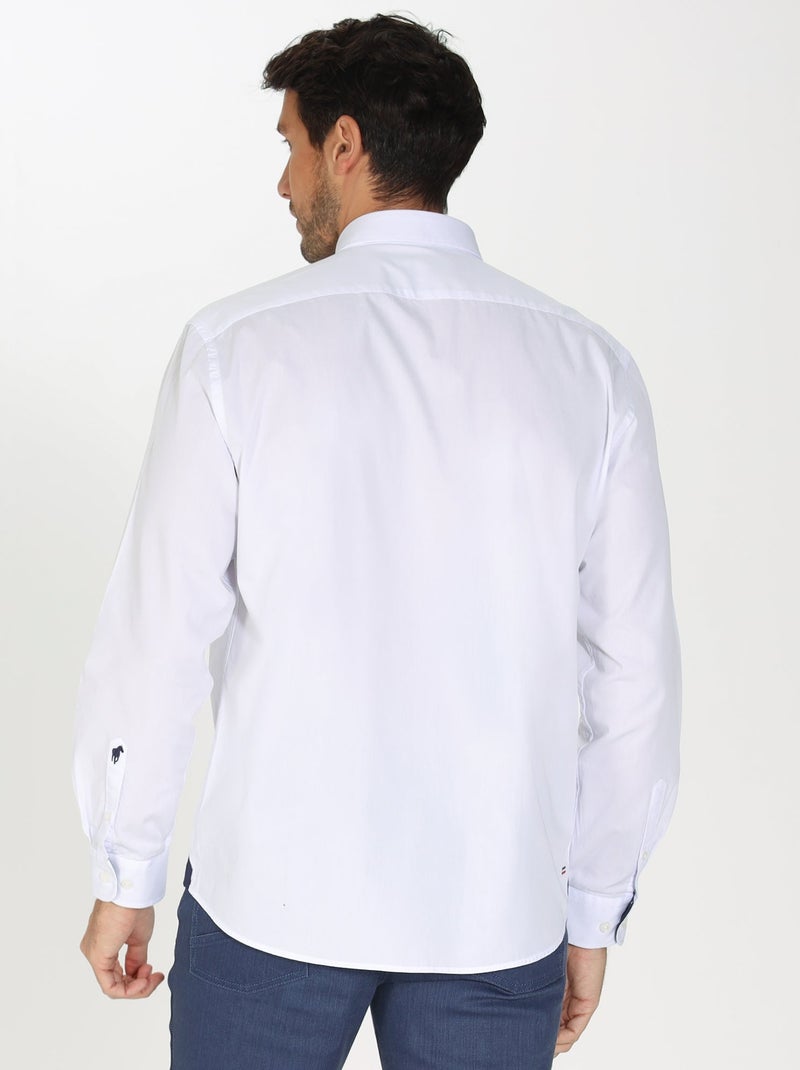 Gentleman Farmer - Chemise popeline manches longues en coton CROSBY Blanc - Kiabi