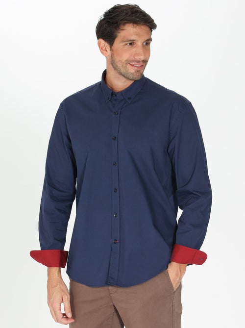 Gentleman Farmer - Chemise popeline manches longues en coton CROSBY - Kiabi