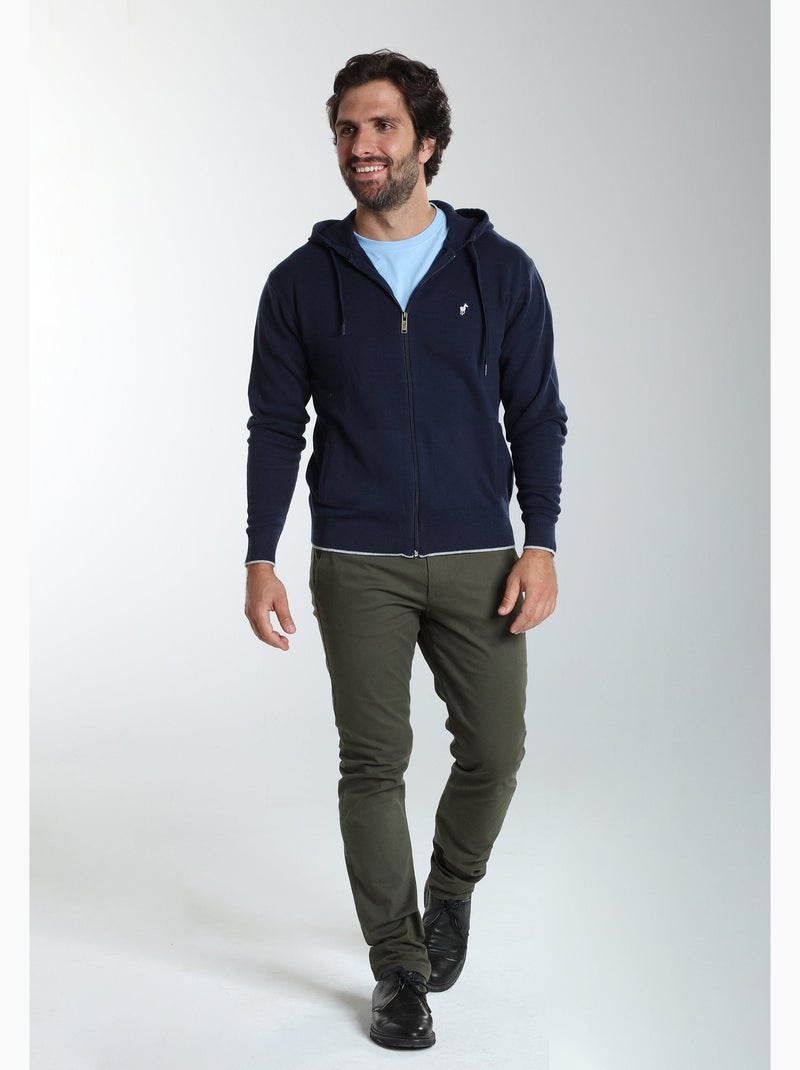 Gentleman farmer - gilet manches longues coton michel Bleu marine - Kiabi