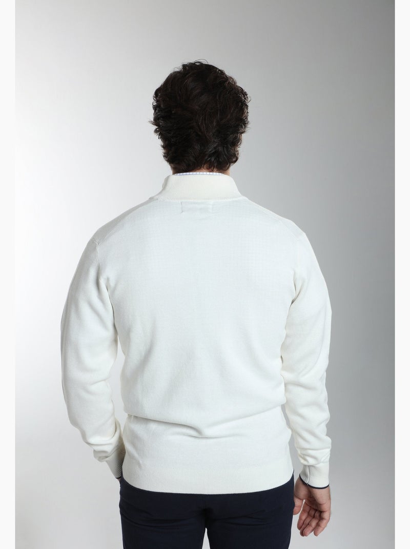 Gentleman farmer - gilet manches longues coton morgan Blanc - Kiabi