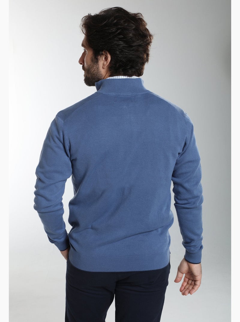 Gentleman farmer - gilet manches longues coton morgan Bleu - Kiabi