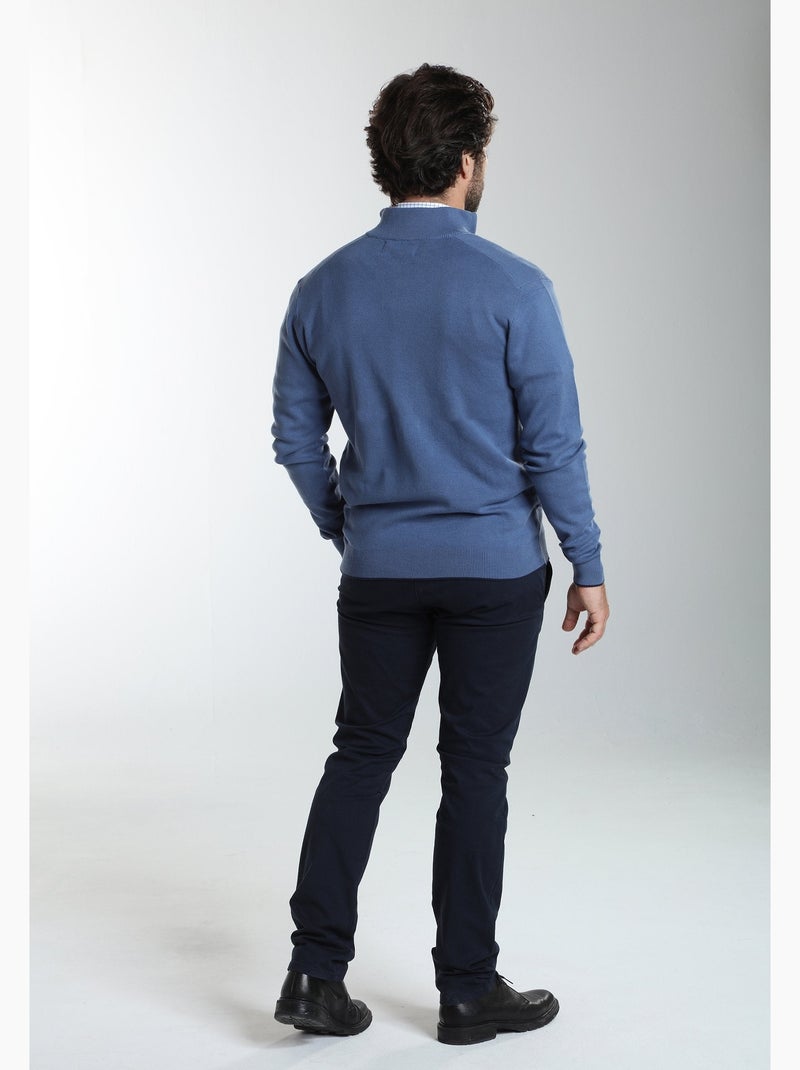 Gentleman farmer - gilet manches longues coton morgan Bleu - Kiabi