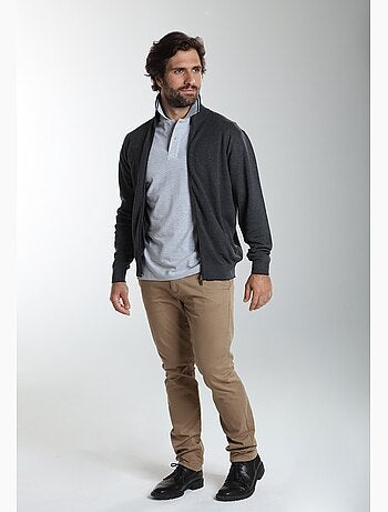 Gentleman farmer - gilet manches longues coton morgan