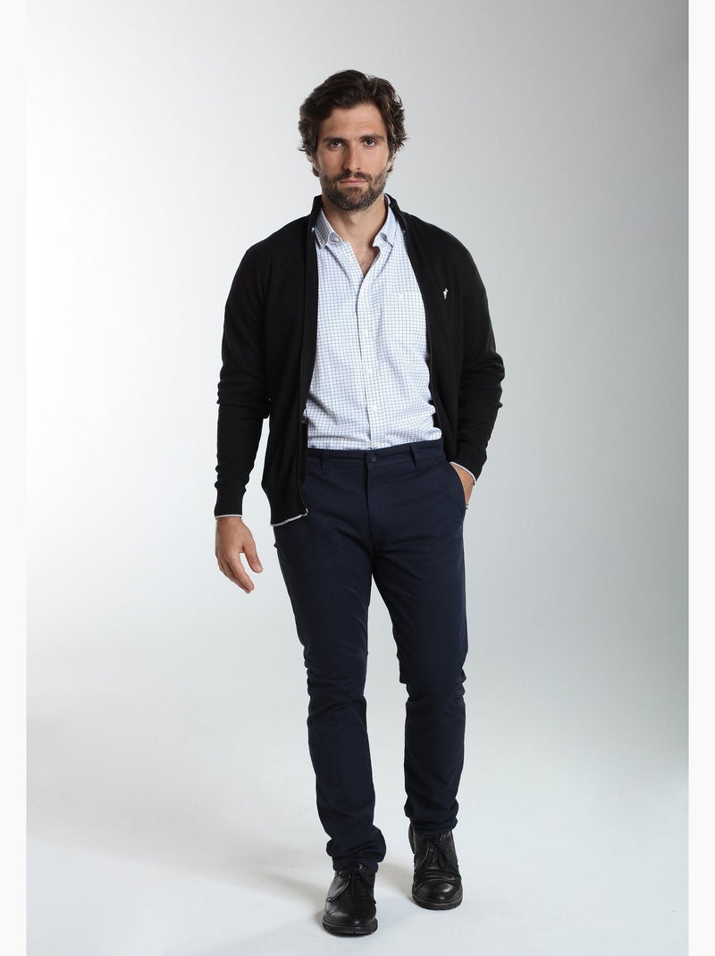 Gentleman farmer - gilet manches longues coton morgan Noir - Kiabi