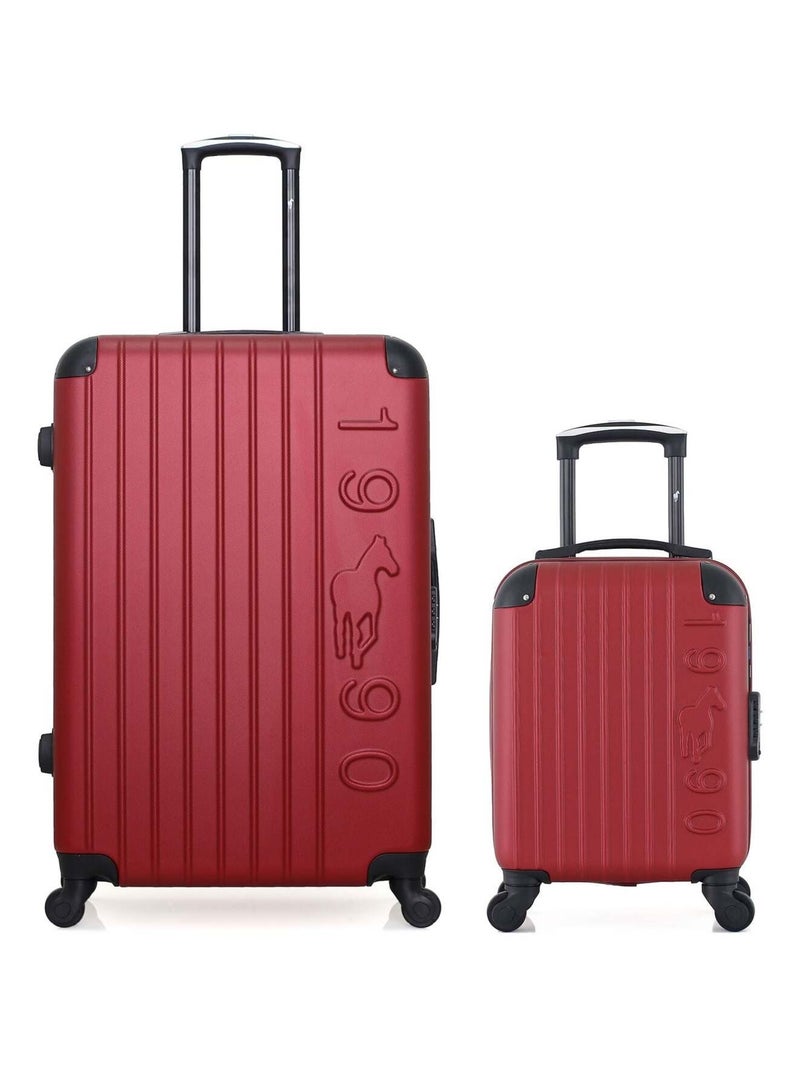 GENTLEMAN FARMER - LOT DE 2 - Valises grand format et cabine XXS PORTER Bordeaux - Kiabi