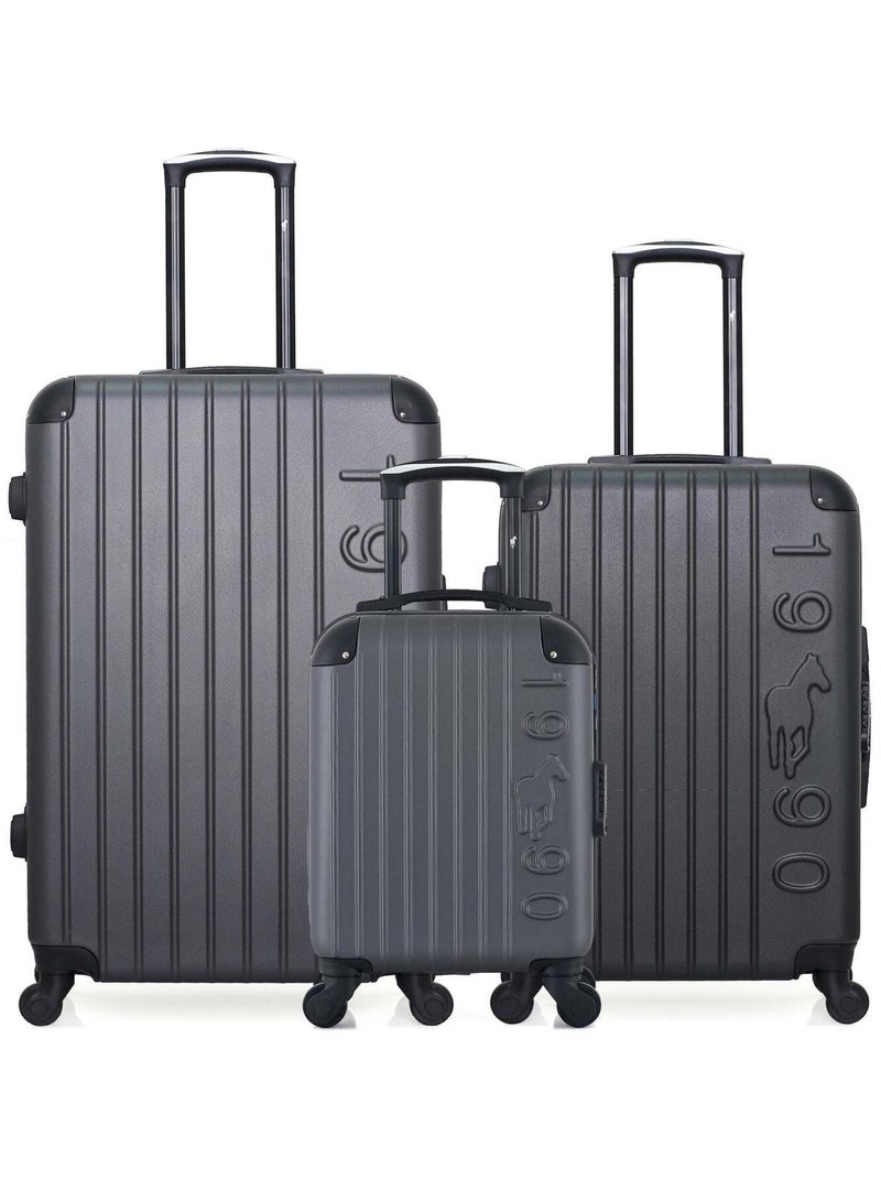 GENTLEMAN FARMER - LOT DE 3 - Valises grand format, weekend et cabine XXS PORTER Gris foncé - Kiabi