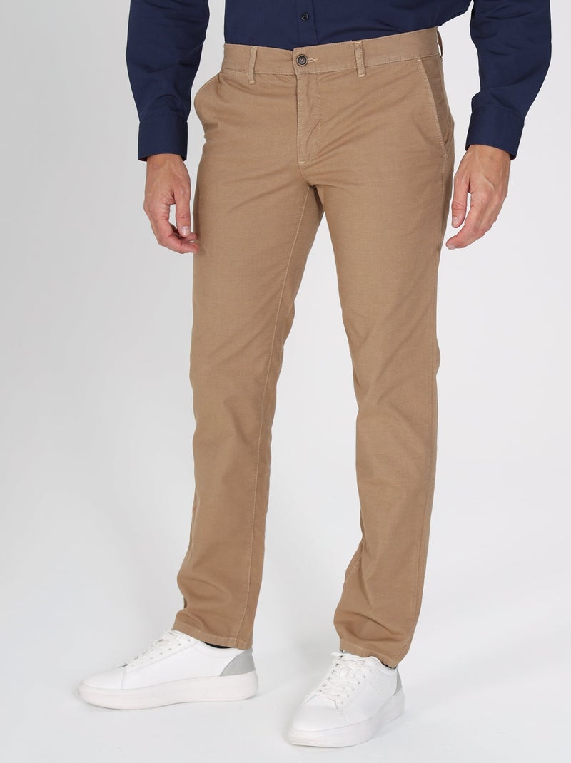Gentleman Farmer - Pantalon chino coupe regular en coton POWEL Beige - Kiabi