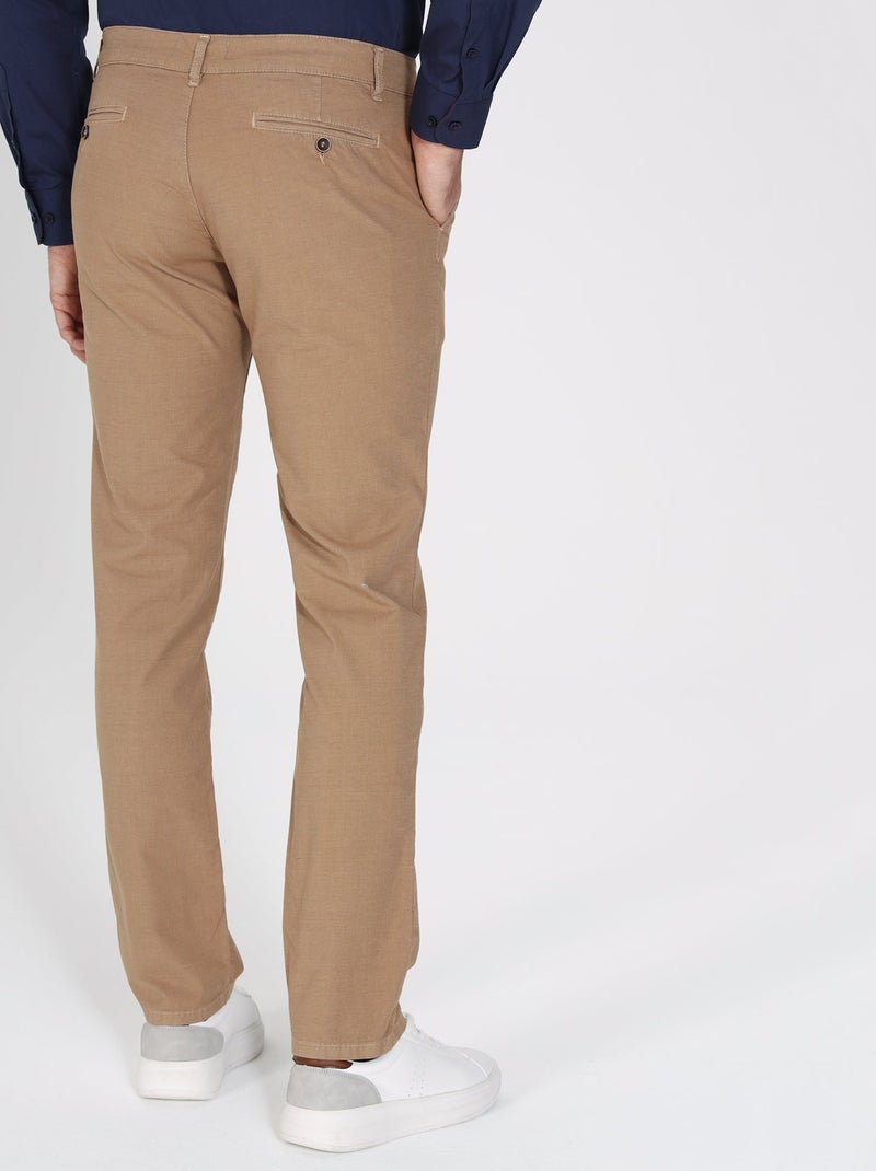 Gentleman Farmer - Pantalon chino coupe regular en coton POWEL Beige - Kiabi