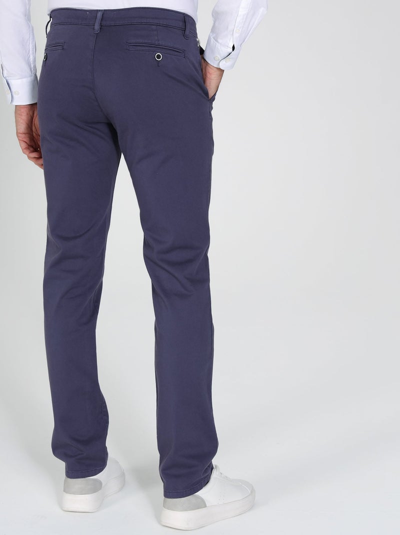 Gentleman Farmer - Pantalon chino coupe regular en coton POWEL Bleu marine - Kiabi