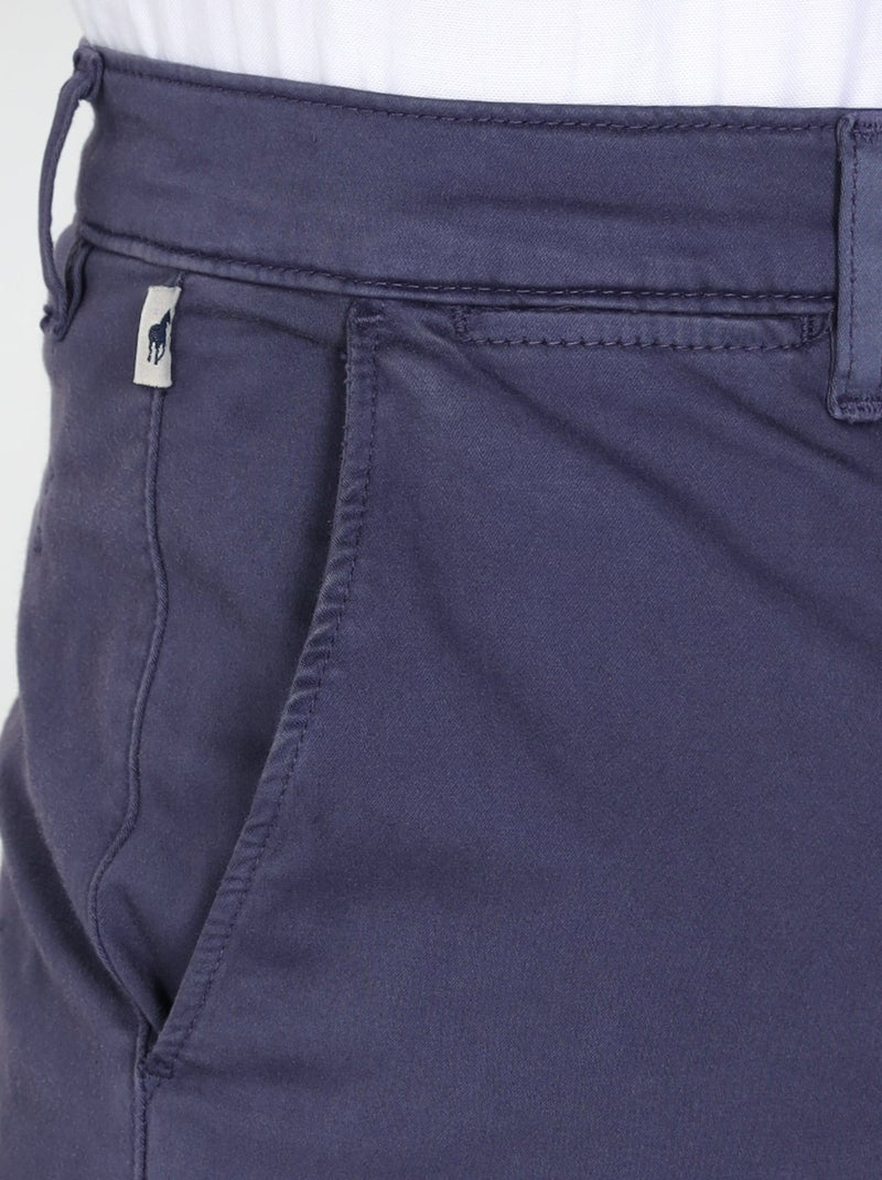 Gentleman Farmer - Pantalon chino coupe regular en coton POWEL Bleu marine - Kiabi
