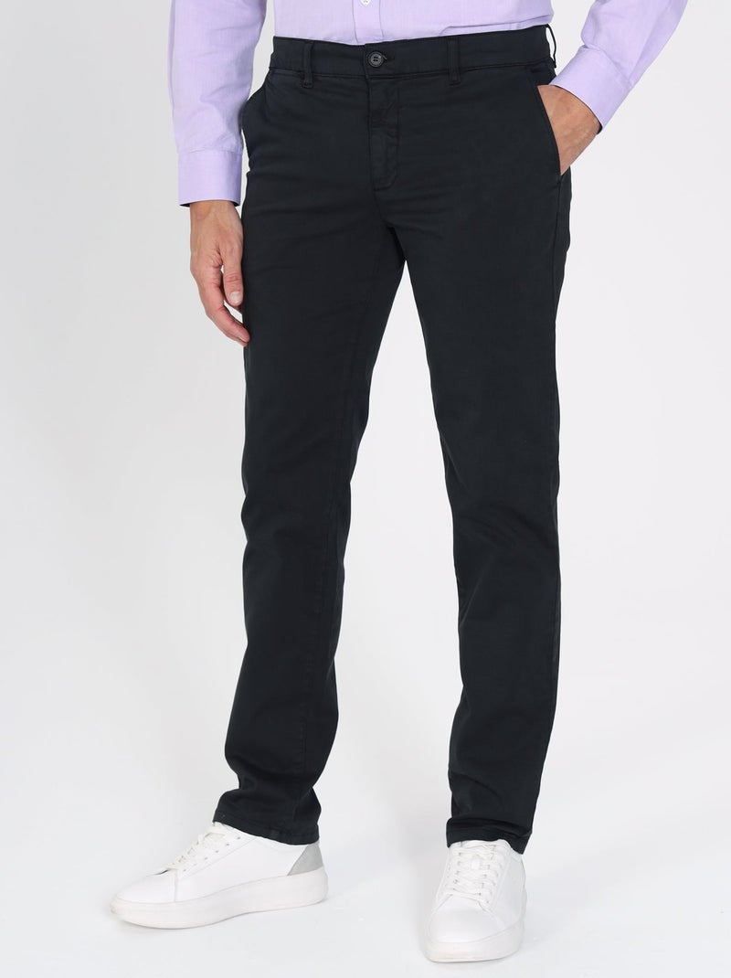 Gentleman Farmer - Pantalon chino coupe regular en coton POWEL Noir - Kiabi
