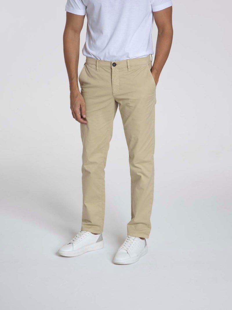 Gentleman Farmer - Pantalon coupe regular en coton organique PENNYLANE Beige sable - Kiabi
