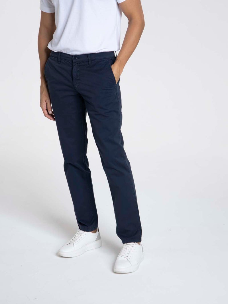 Gentleman Farmer - Pantalon coupe regular en coton organique PENNYLANE Bleu marine - Kiabi
