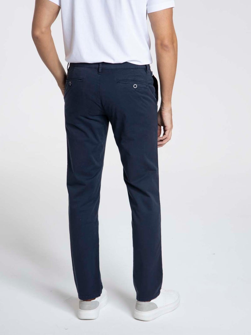Gentleman Farmer - Pantalon coupe regular en coton organique PENNYLANE Bleu marine - Kiabi