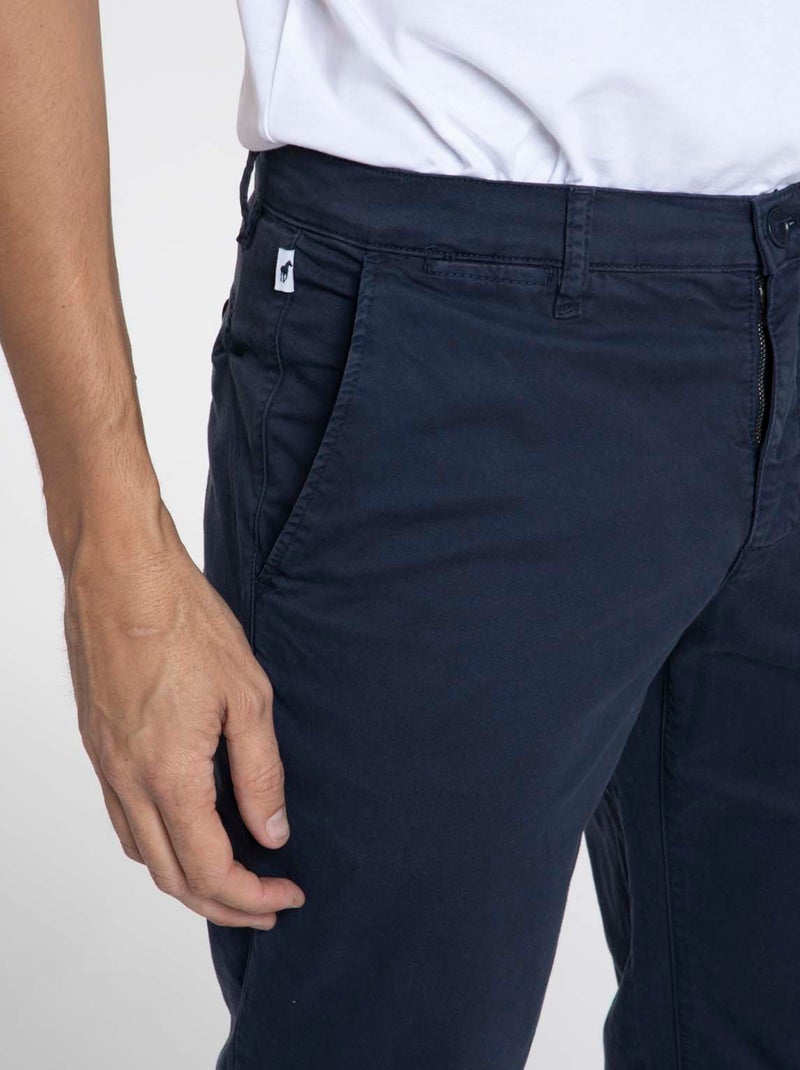 Gentleman Farmer - Pantalon coupe regular en coton organique PENNYLANE Bleu marine - Kiabi