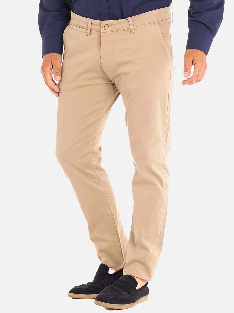 Gentleman Farmer - Pantalon coupe regular en coton PARLY Beige - Kiabi
