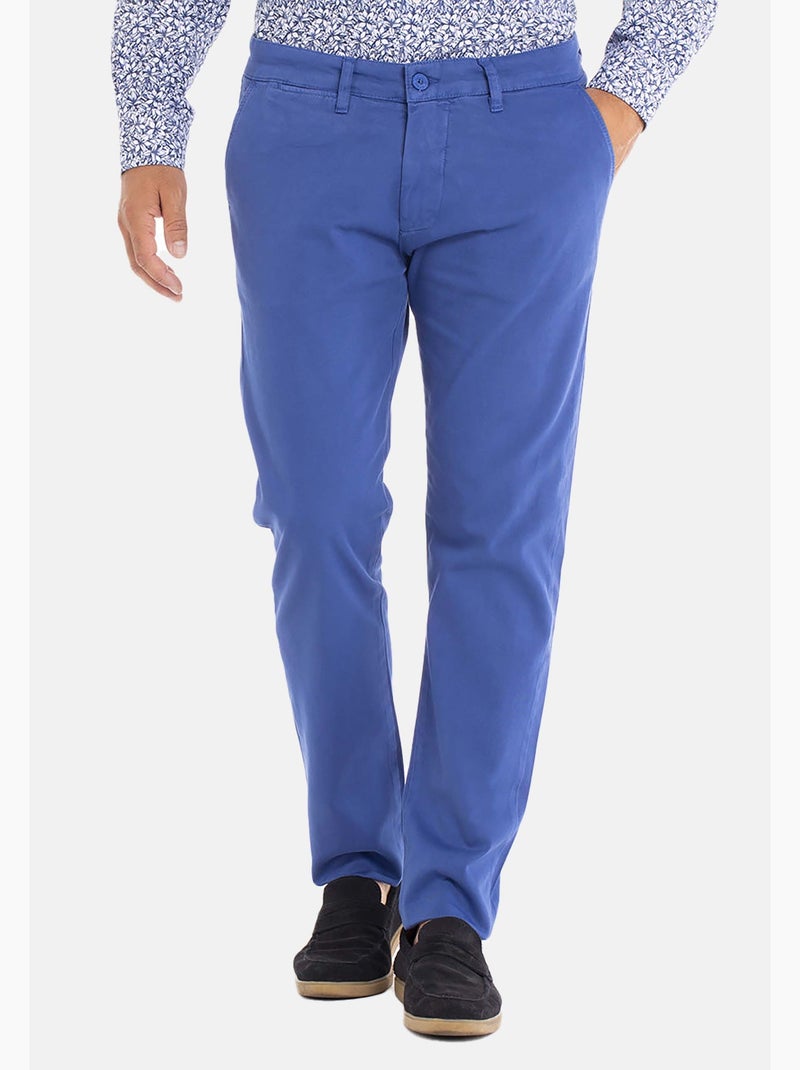 Gentleman Farmer - Pantalon coupe regular en coton PARLY Bleu - Kiabi