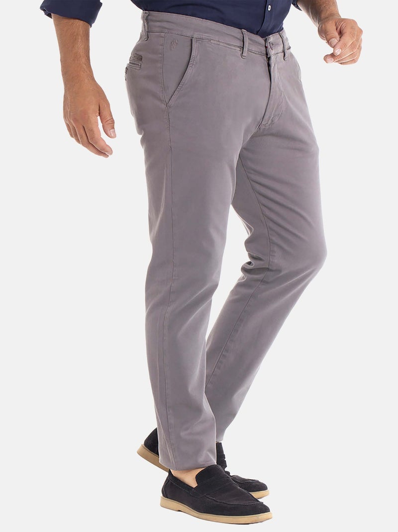Gentleman Farmer - Pantalon coupe regular en coton PARLY Gris - Kiabi