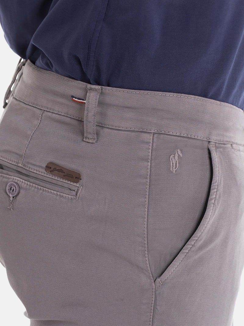 Gentleman Farmer - Pantalon coupe regular en coton PARLY Gris - Kiabi