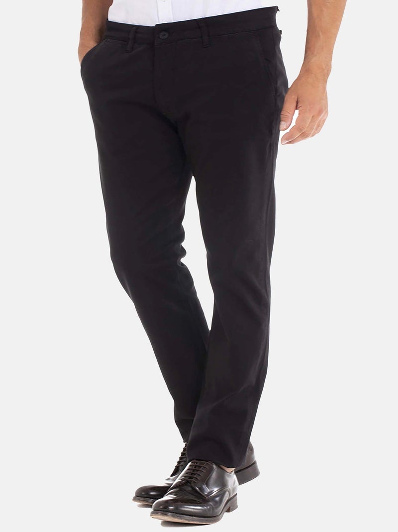 Gentleman Farmer - Pantalon coupe regular en coton PARLY Noir - Kiabi