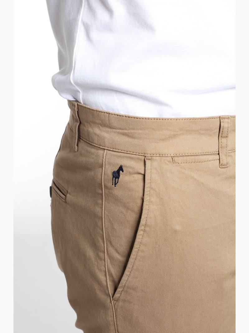 Gentleman Farmer - Pantalon coupe regular en coton PORTO Camel - Kiabi