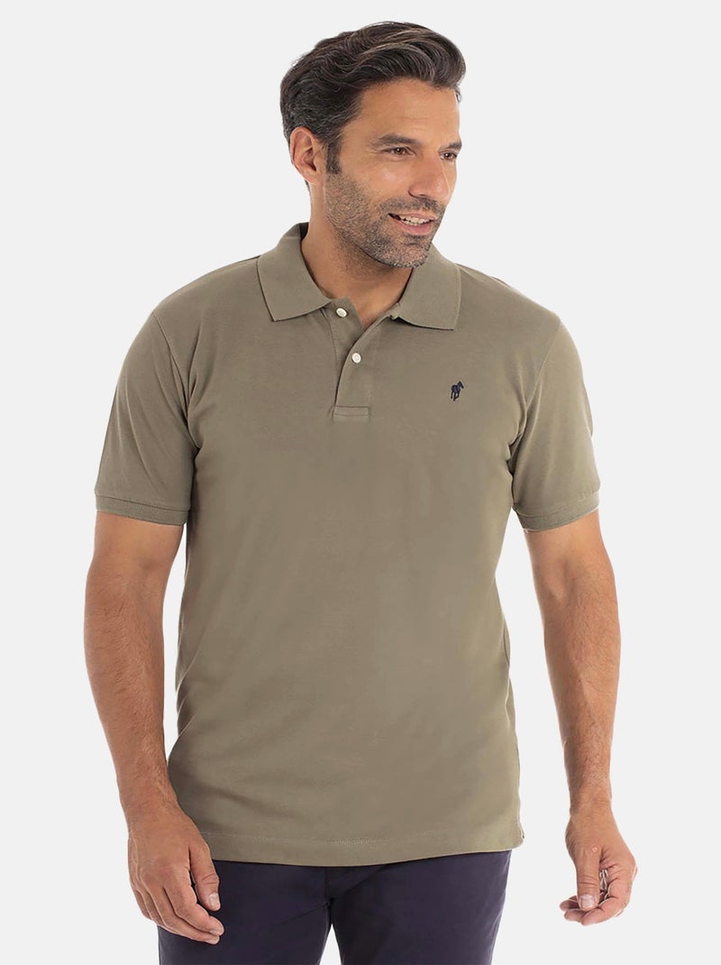 Gentleman Farmer - Polo manches courtes en coton OGIER Vert kaki - Kiabi