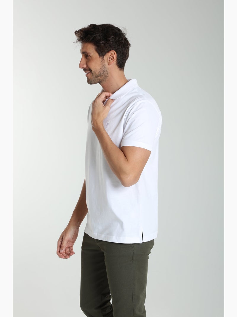 Gentleman Farmer - Polo manches courtes en coton PAT Blanc - Kiabi