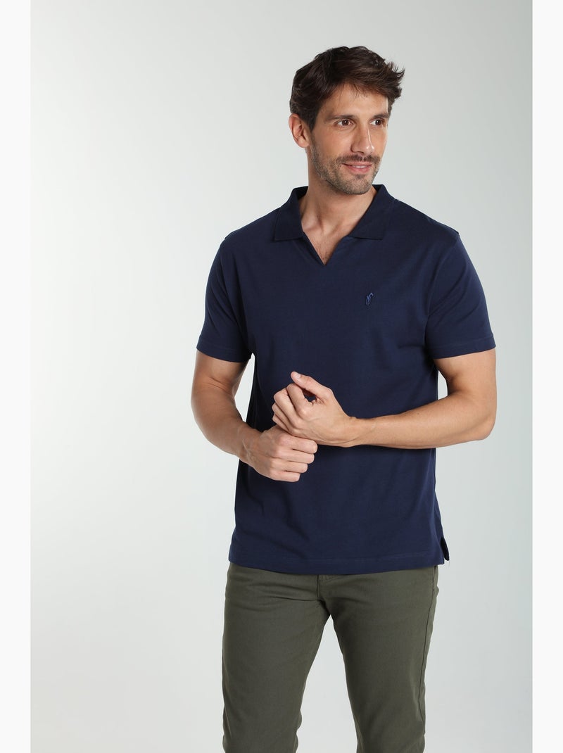 Gentleman Farmer - Polo manches courtes en coton PAT Bleu marine - Kiabi