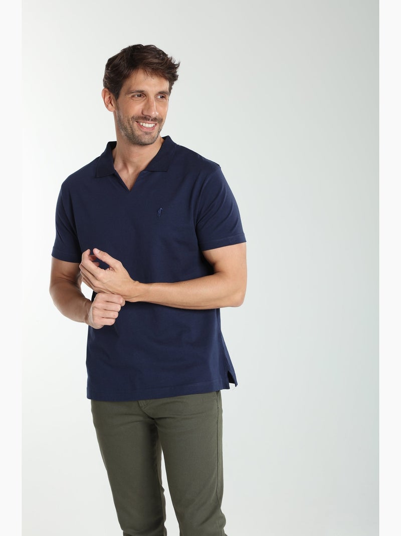 Gentleman Farmer - Polo manches courtes en coton PAT Bleu marine - Kiabi