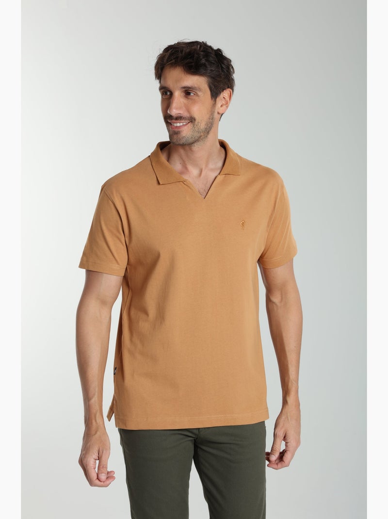 Gentleman Farmer - Polo manches courtes en coton PAT Marron - Kiabi