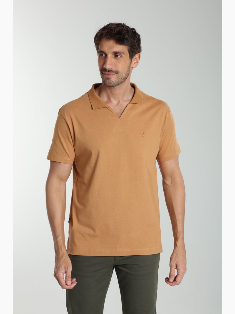 Gentleman Farmer - Polo manches courtes en coton PAT Marron - Kiabi