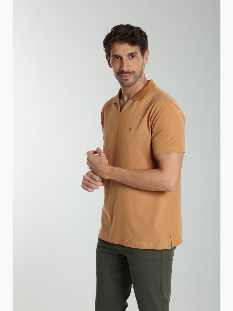 Gentleman Farmer - Polo manches courtes en coton PAT Marron - Kiabi