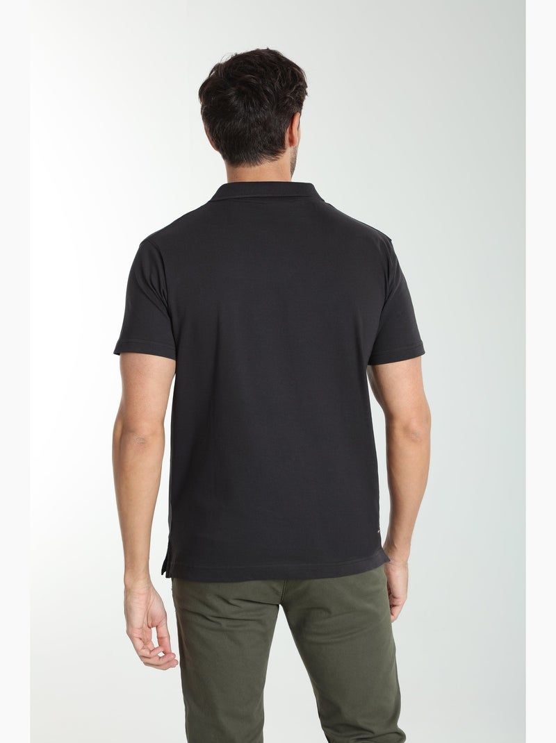 Gentleman Farmer - Polo manches courtes en coton PAT Noir - Kiabi