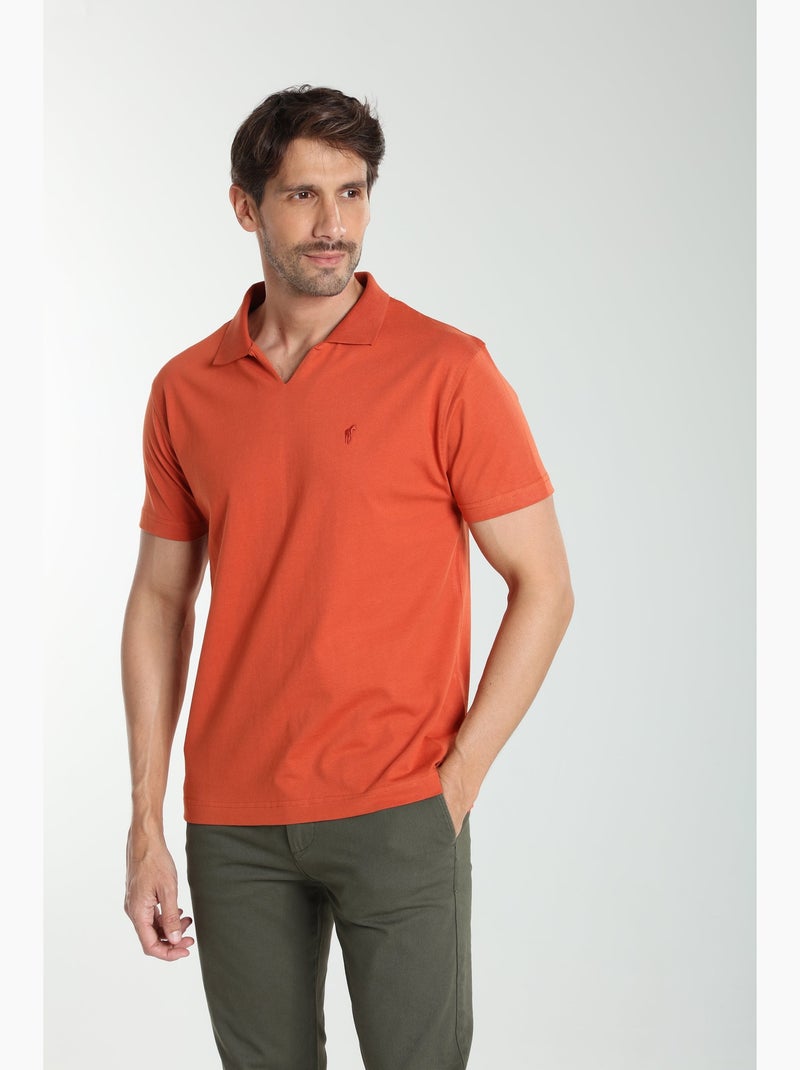 Gentleman Farmer - Polo manches courtes en coton PAT Rouge brique - Kiabi
