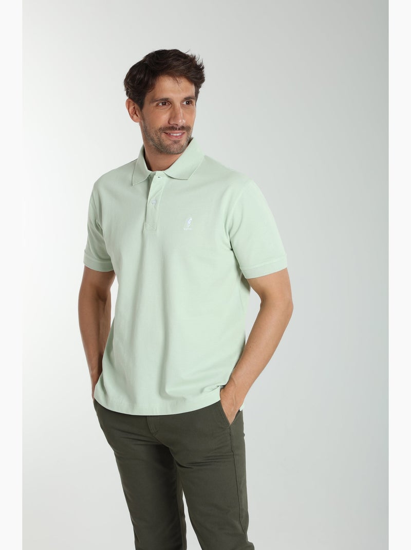Gentleman Farmer - Polo manches courtes en coton PAUL Bleu céladon - Kiabi