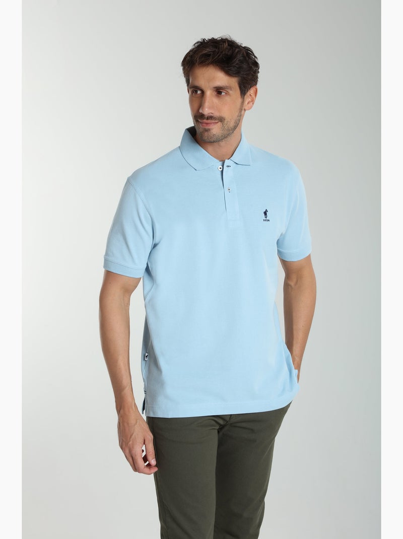 Gentleman Farmer - Polo manches courtes en coton PAUL Bleu ciel - Kiabi
