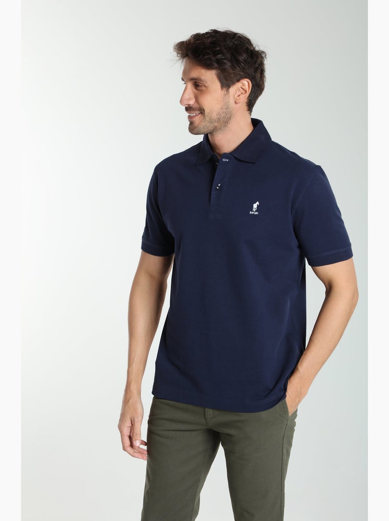 Gentleman Farmer - Polo manches courtes en coton PAUL Bleu marine - Kiabi