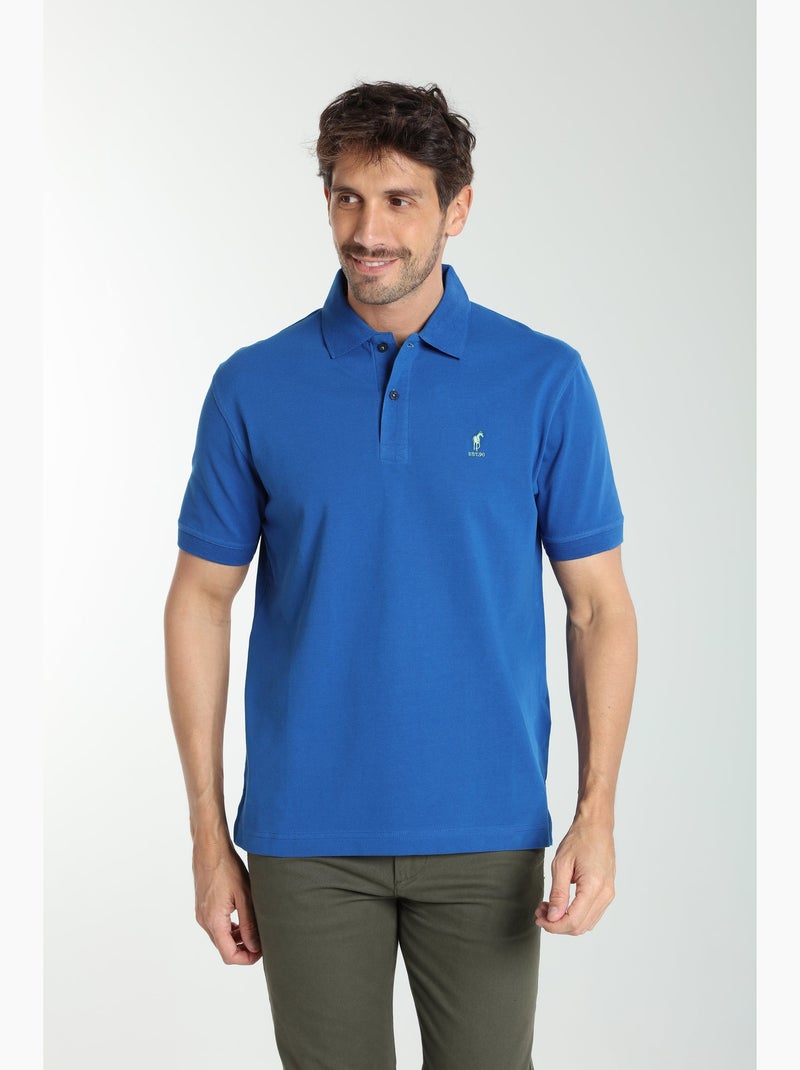 Gentleman Farmer - Polo manches courtes en coton PAUL Bleu - Kiabi