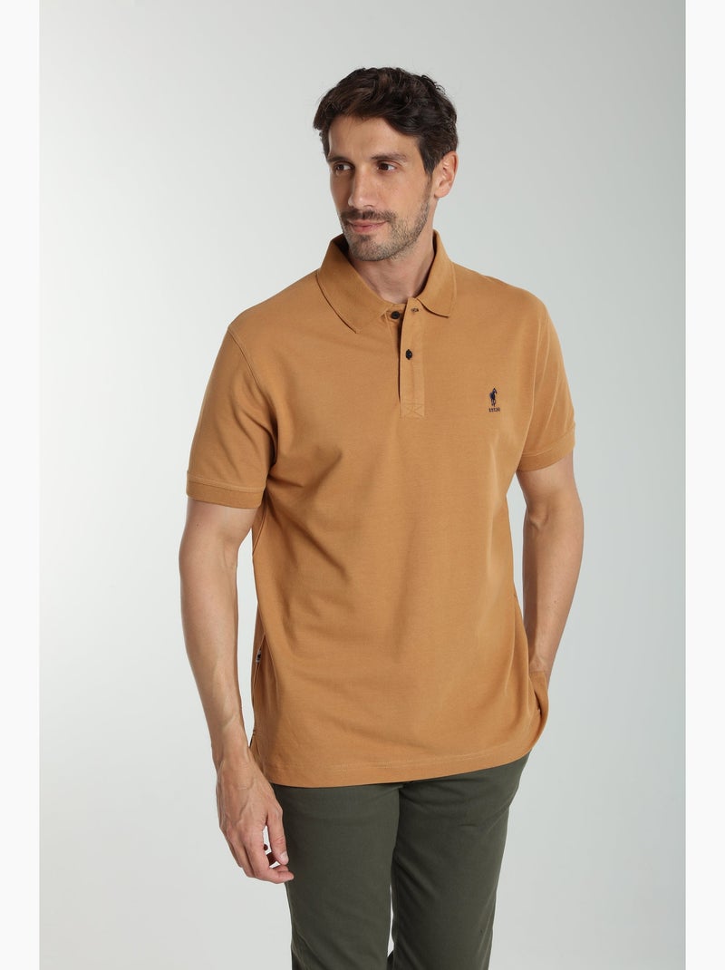 Gentleman Farmer - Polo manches courtes en coton PAUL Marron - Kiabi