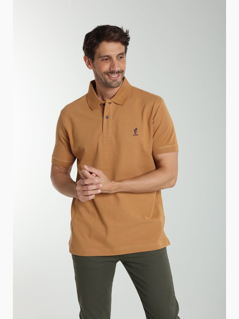 Gentleman Farmer - Polo manches courtes en coton PAUL Marron - Kiabi
