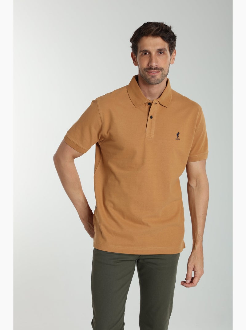 Gentleman Farmer - Polo manches courtes en coton PAUL Marron - Kiabi